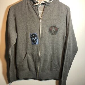 Upcycled Obey Gray Zip-Up